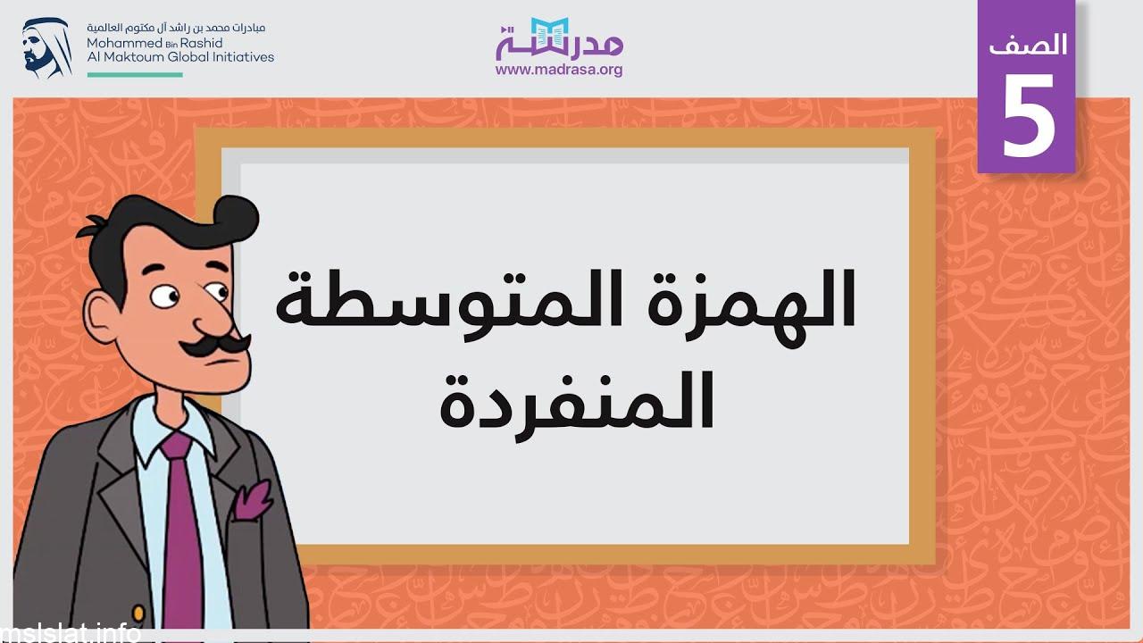 ترسم الهمزة المتوسطة منفردة على السطر في الافعال والاسماء