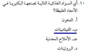 أي المواد الغذائية الآتية تصنعها البكتيريا في الأمعاء الغليظة