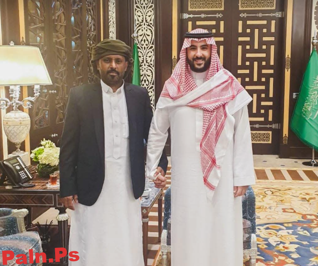 رئيس حلف قبائل حضرموت يلتقي وزير الدفاع السعودي الأمير خالد بن سلمان