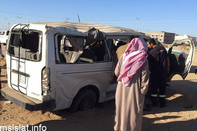 تفاصيل حادث طالبات بيشه وفاة طالبتين و10 إصابات في حادث انقلاب حافلة